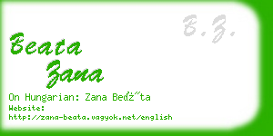 beata zana business card